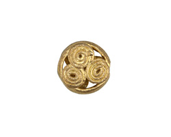 African Brass Wrapped Circles Coin 12-14x13-15mm