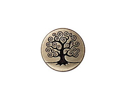 TierraCast Antique Brass (plated) Tree of Life Button 15mm