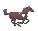 The Lipstick Ranch Rusted Iron Galloping Heart Horse Pendant 70x48mm