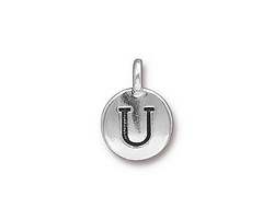 TierraCast Antique Silver (plated) Round "U" Charm 12x17mm