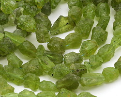 Peridot (A) Rough Nugget 10-14mm Beads