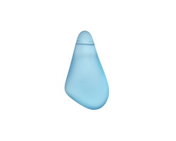 Pacific Blue Beach-Style Glass Side Drilled Freeform Drop 10-15x21-28mm