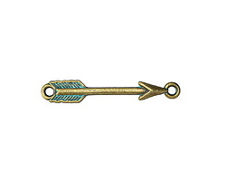 Patina Green Brass (plated) Arrow Link 37x6mm