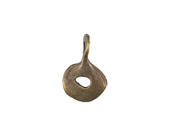 Mykonos Antique Brass (plated) Hammered Open Disk Drop 12x19mm