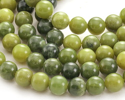 Green Serpentine (dark) Round 8mm