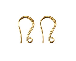 Gold (plated) Half Hammered Earwire 10x17mm