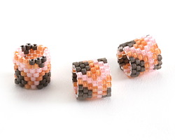 Cherry Blossom Giraffe Pattern 9x10mm Miyuki Woven Seed Bead Tube for 12mm Interchangeable Focal