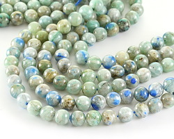 Chrysocolla Azurite in Quartz Round 8mm Beads