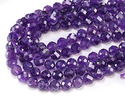 Amethyst Microfaceted Round 8mm