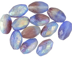 Czech Glass Textured Twilight Skies AB Fire Polished Rice 12x8mm