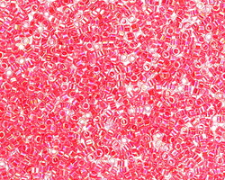 Miyuki Delica Dark Coral Lined Crystal AB (DB0075) 11/0 Seed Bead