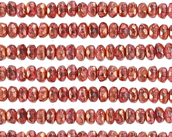 Czech Glass Rosaline Opal w/ Copper Fire Polished Rondelle 2x3mm