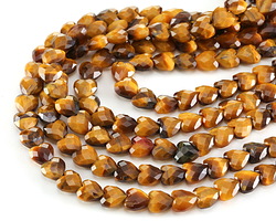 Tiger Eye Microfaceted Heart 8mm