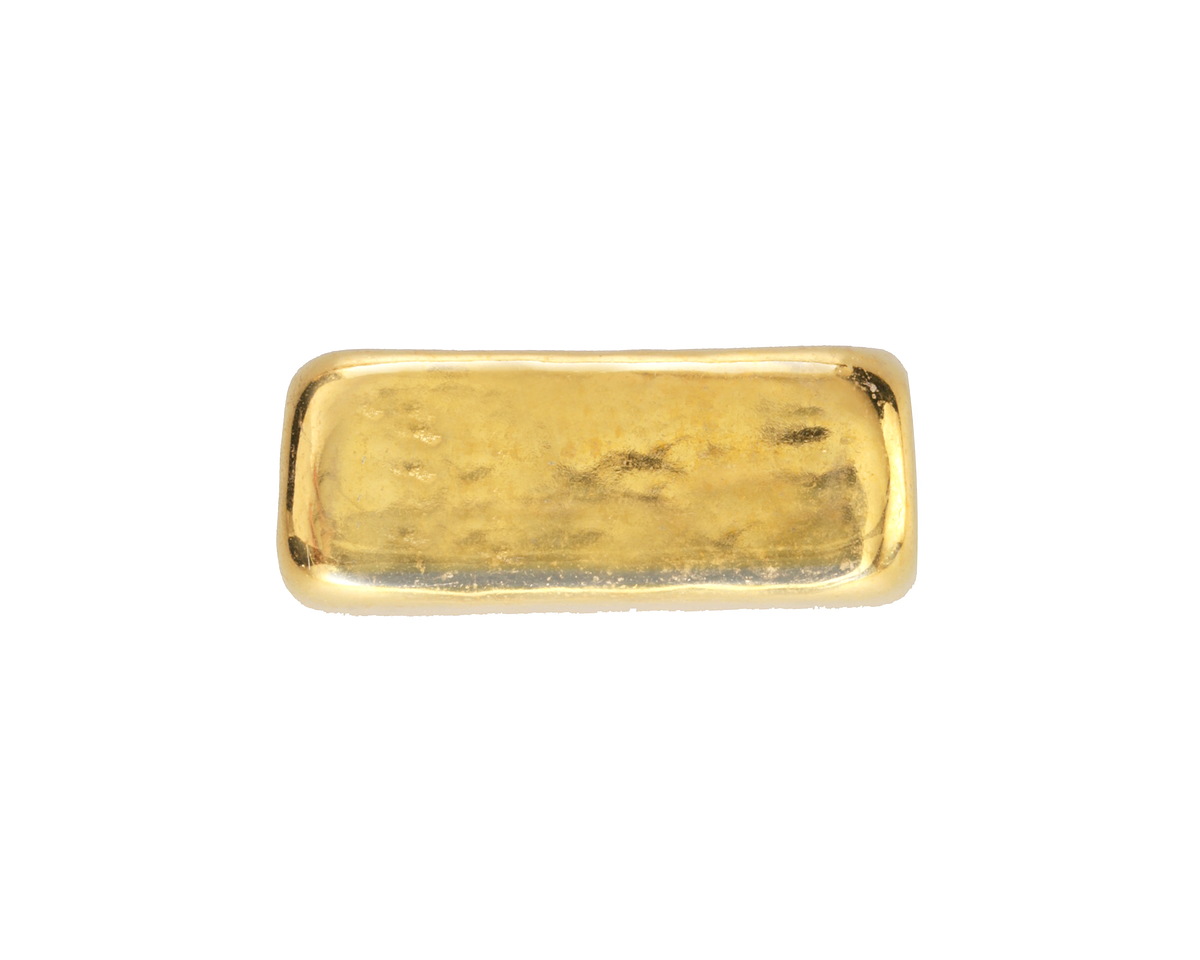 Mykonos Metalized Ceramic Gold Rectangle Tube 22x9mm