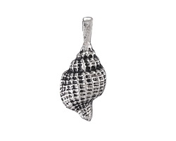 Mykonos Antique Silver (plated) Tibia Shell Charm 12x27.5mm