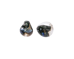 Unicorne Beads Glass Cosmic Onyx Teardrop 9-10mm