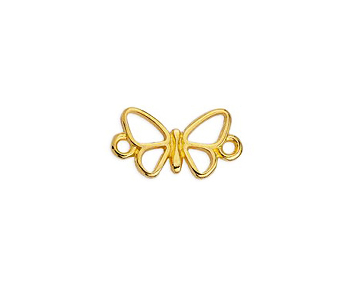 24K Gold (plated) Openwork Butterfly Focal Link 17.5x10mm