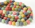 African Glass (Krobo) Recycled Glass Soft Opaque Mix Rounds 8-10mm