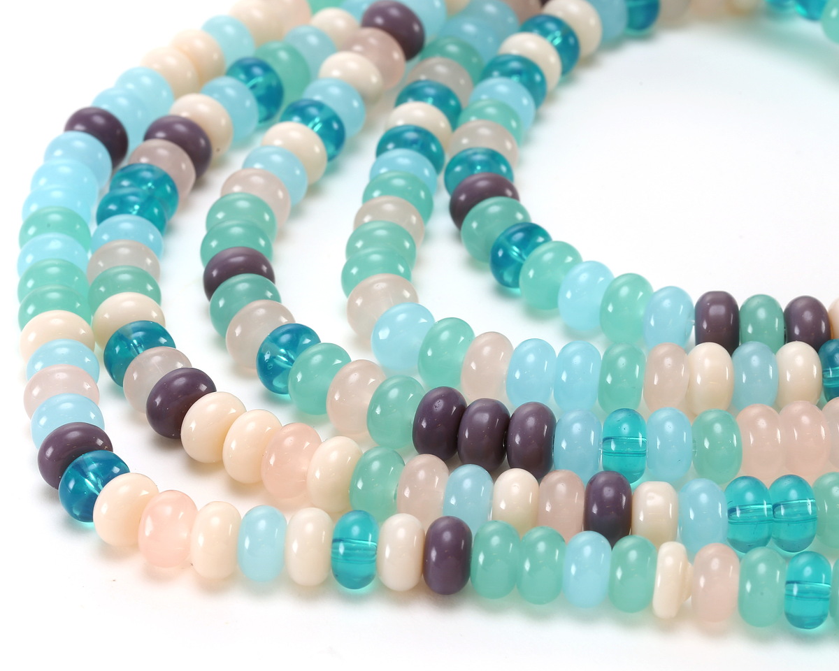 Ocean Mix Glass Rondelle 5x8mm