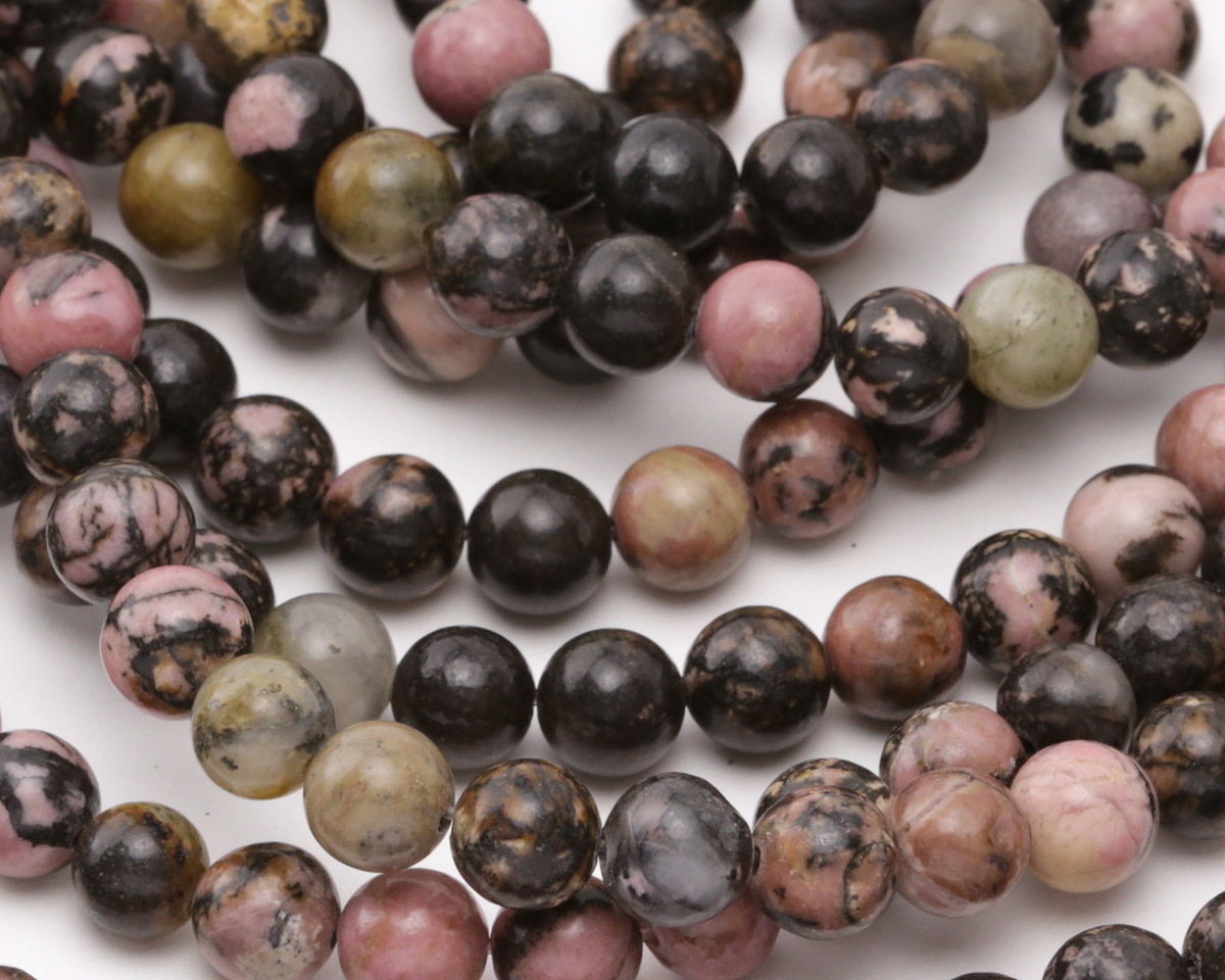 Rhodonite (w/ extra black matrix) Round 8mm