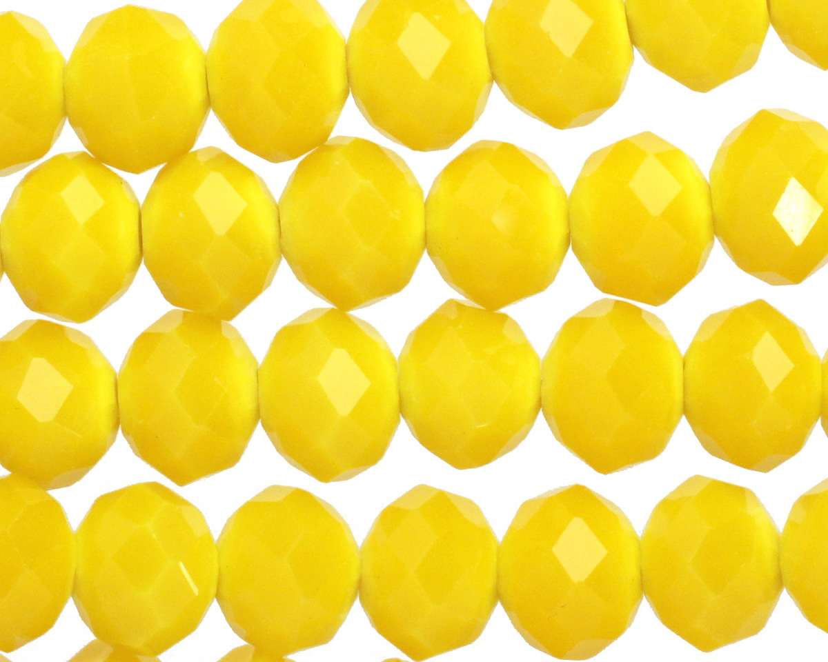 Mustard Crystal Faceted Rondelle 10mm