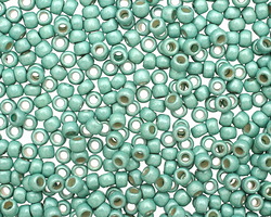 TOHO PermaFinish Galvanized Frosted Mint Green Round 8/0 Seed Bead