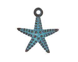 Mykonos Copper (plated) Patina Large Starfish Charm 24mm