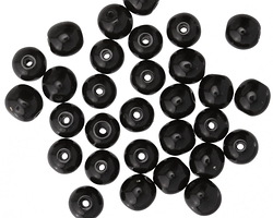 Czech Glass Jet Round Druk 6mm