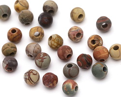 Red Creek Jasper (matte) Round (Large Hole) 8mm