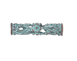 Mykonos Copper (plated) Patina Openwork Floral Tube 30x7mm