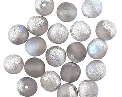 Czech Glass Etched Crystal AB Round Druk 8mm