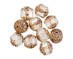 Czech Glass Crystal Picasso Faceted Barrel 8mm