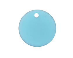 Capri Blue Beach-Style Glass Flat Coin Pendant 25mm