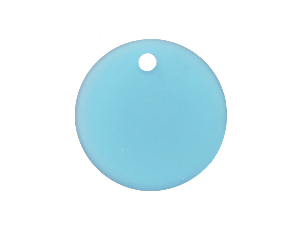 Capri Blue Beach-Style Glass Flat Coin Pendant 25mm