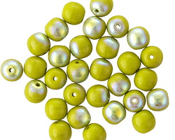 Czech Glass Avocado AB Round Druk 6mm