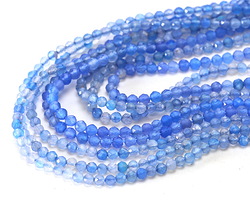 Blue Agate Faceted Round 2mm