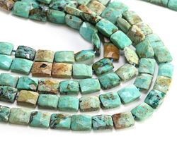 Peruvian Turquoise Microfaceted Rectangle 10x8mm