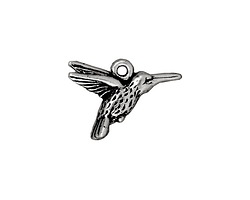 TierraCast Antique Silver (plated) Hummingbird Charm 19x14mm