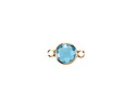 Capri Crystal Round Link in Gold Finish Bezel 14.5x8.5mm