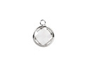 Clear Crystal Round Drop in Silver Finish Bezel 12.8x16.5mm