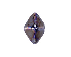 Mykonos Ceramic Iridescent Cobalt Octahedron Bead 13x15mm