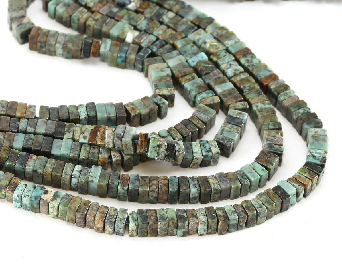 African Turquoise Squaredelle 3x6mm