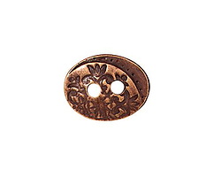 TierraCast Antique Copper (plated) Floral Button 17x13mm