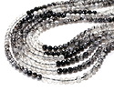 Tourmalinated Quartz (A) Ombré Microfaceted Round 3mm