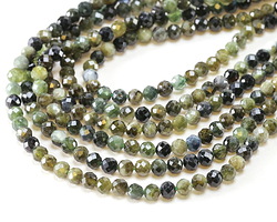 Green Tourmaline Microfaceted Round 4mm