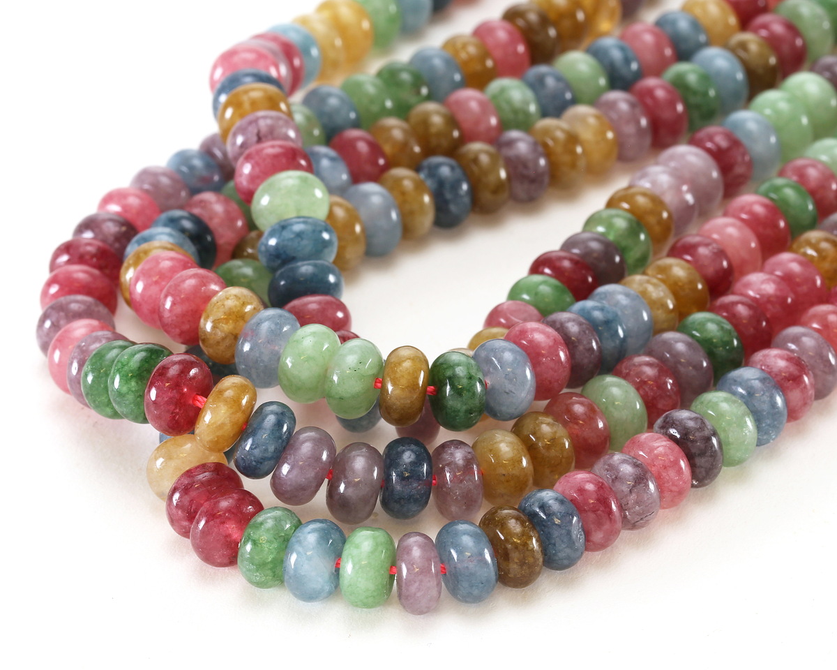 Dark Tourmaline Mix Agate Rondelle 5x8mm