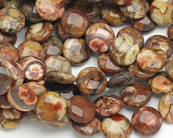 Bird's Eye Rhyolite Puff Coin 14mm