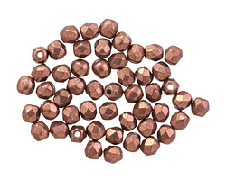 Czech Glass ColorTrends: Sueded Gold Ash Rose Fire Polished Round 3mm