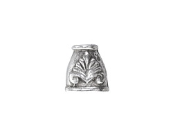 Mykonos Antique Silver (plated) Fluted Palm Cord End 12x11mm