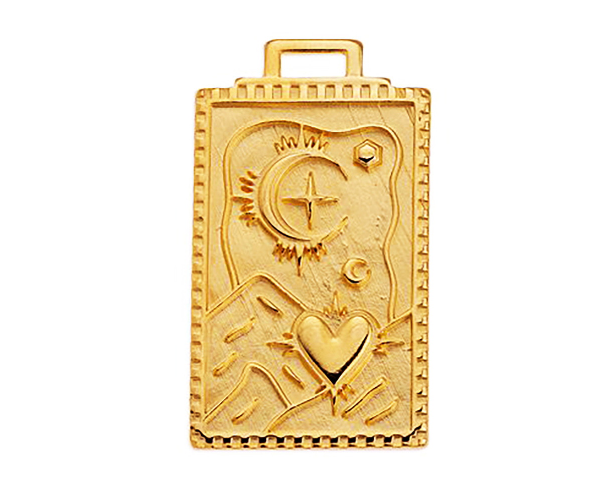 24K Gold (plated) Large Tarot Card Focal 26x46mm